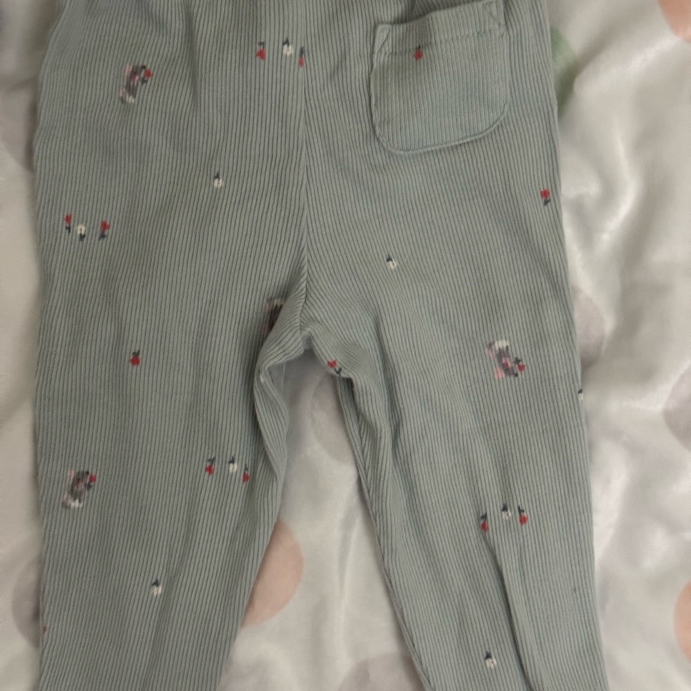 Carter's blue grey Ribbed Baby Bodysuit with floral Print - Picture 2 of 8